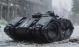 a camera on the ground in the snow