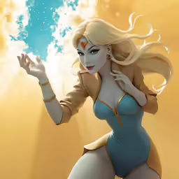 a cartoon of a sexy blonde lady