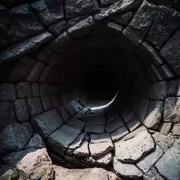 a stone structure made of various sized rocks