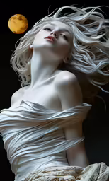 the image of a woman is taken in a black and white photo