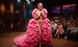 a model presents her creation during a fashion show