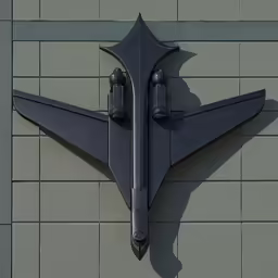 a sculpture of a plane on the wall