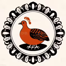 a stylized illustration of an orange bird