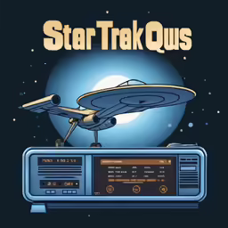 a retro style poster with a picture of a ship and an old radio
