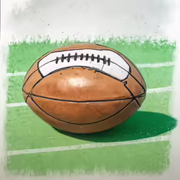 an image of a football painted on the ground