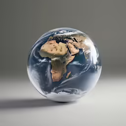 the view of africa on an illuminated globe