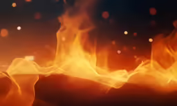 flames are being lit over the dark background