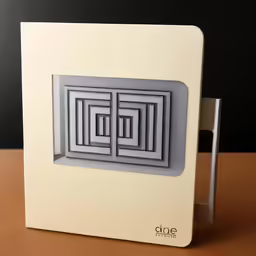 a small cardboard artwork of a square window