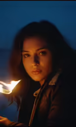the light shows through her fingers and back to her face