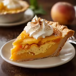 a piece of pie is served with whipped cream