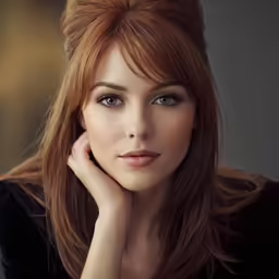 a woman with her hands on her face and hand near the face