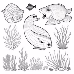 an underwater scene with two fishes and corals
