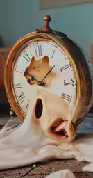 an old clock has been left on to a pile of stuff