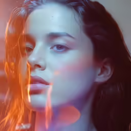 a woman is shown in this artistic portrait