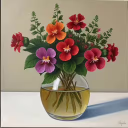/tmp/FOOrmZAFm.jpg = this painting depicts flowers in a glass vase
,/tmp/FOOrmZAFm.jpg = a painting of a vase full of flowers
,/tmp/FOOrmZAFm.jpg = a painting of flowers in a vase full of water
,/tmp/FOOrmZAFm.jpg = oil painting of several flowers in a vase
,/tmp/FOOrmZAFm.jpg = flowers in a vase with green leaves and white background
,/tmp/FOOrmZAFm.jpg = this painting is of flowers in a clear vase
,/tmp/FOOrmZAFm.jpg = a painting of flowers in a vase on a table
