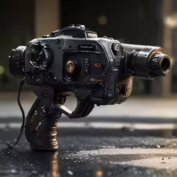 a camera attached to a tripod and sitting on the floor