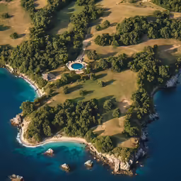 a small island in the middle of an ocean