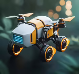 a close up of a tiny flying robot