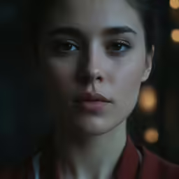 an attractive woman staring at the camera