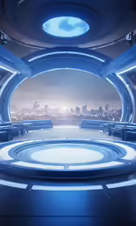 some very cool futuristic looking room with a very big window