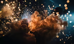 the color explosion is coming out of the smoke