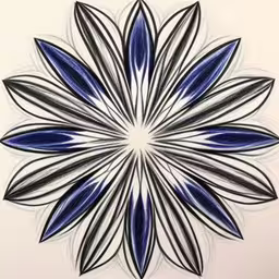 a blue and gray paper with designs on it