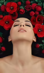 an artistic picture with roses in the background