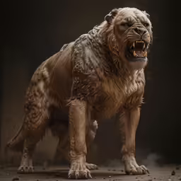 a big dirty dog with its mouth wide open