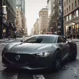 a car that is parked on the side of a street