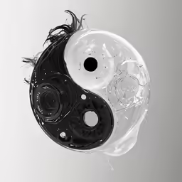 a black and white photo of a ying - o - yin
