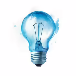 a lightbulb with water surrounding it on a white background