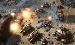 a game of vehicles shooting rockets on the ground