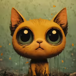 an adorable orange cat with green eyes sitting down