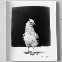 a bird with a crown standing on the ground
