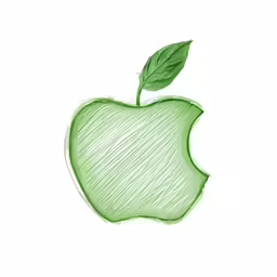 an apple that is drawn and in pencil