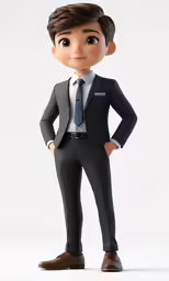 a man in a suit and tie, 3d image