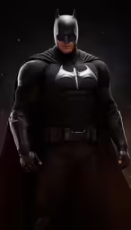 batman from the dark knight movie wearing black and grey leather armor