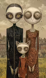 two people standing in a field with one of them holding the hand of another person