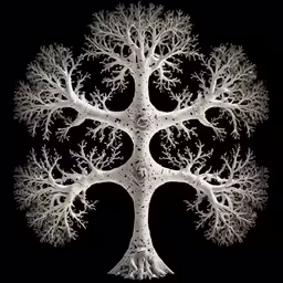 an illustration of a white tree on a black background