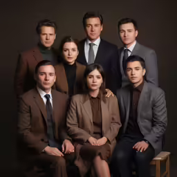 a couple and their five children posing together