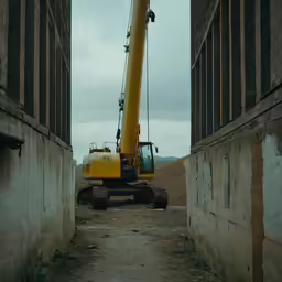 large machine moving a construction site through an abandoned tunnel
