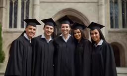 a group of people that are in front of some buildings