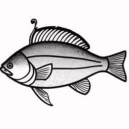 a fish that is black and white