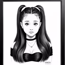 a framed picture of a woman in a black and white photo