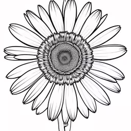 a black and white flower drawing with pen and ink,a flower that is very large and bright