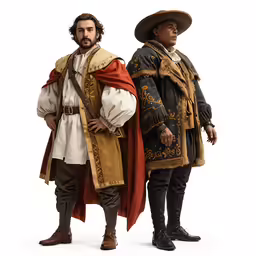 two men standing next to each other in uniforms