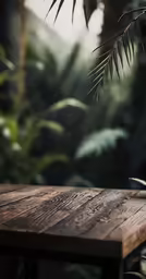 an outdoor table that is made out of wood