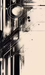 abstract painting with white and black color scheme