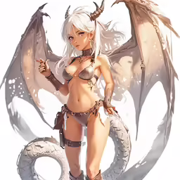 a girl wearing leather gear with wings standing near a rock