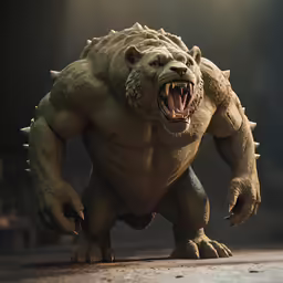 a very big scary looking monster that has a big grin